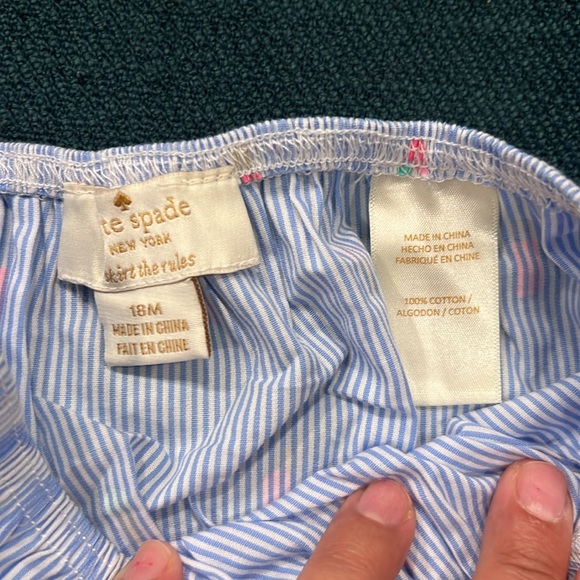 Kate Spade New York Seersucker Off Shoulder Popsicle Ice Cream Dress 18 month - Picture 6 of 8